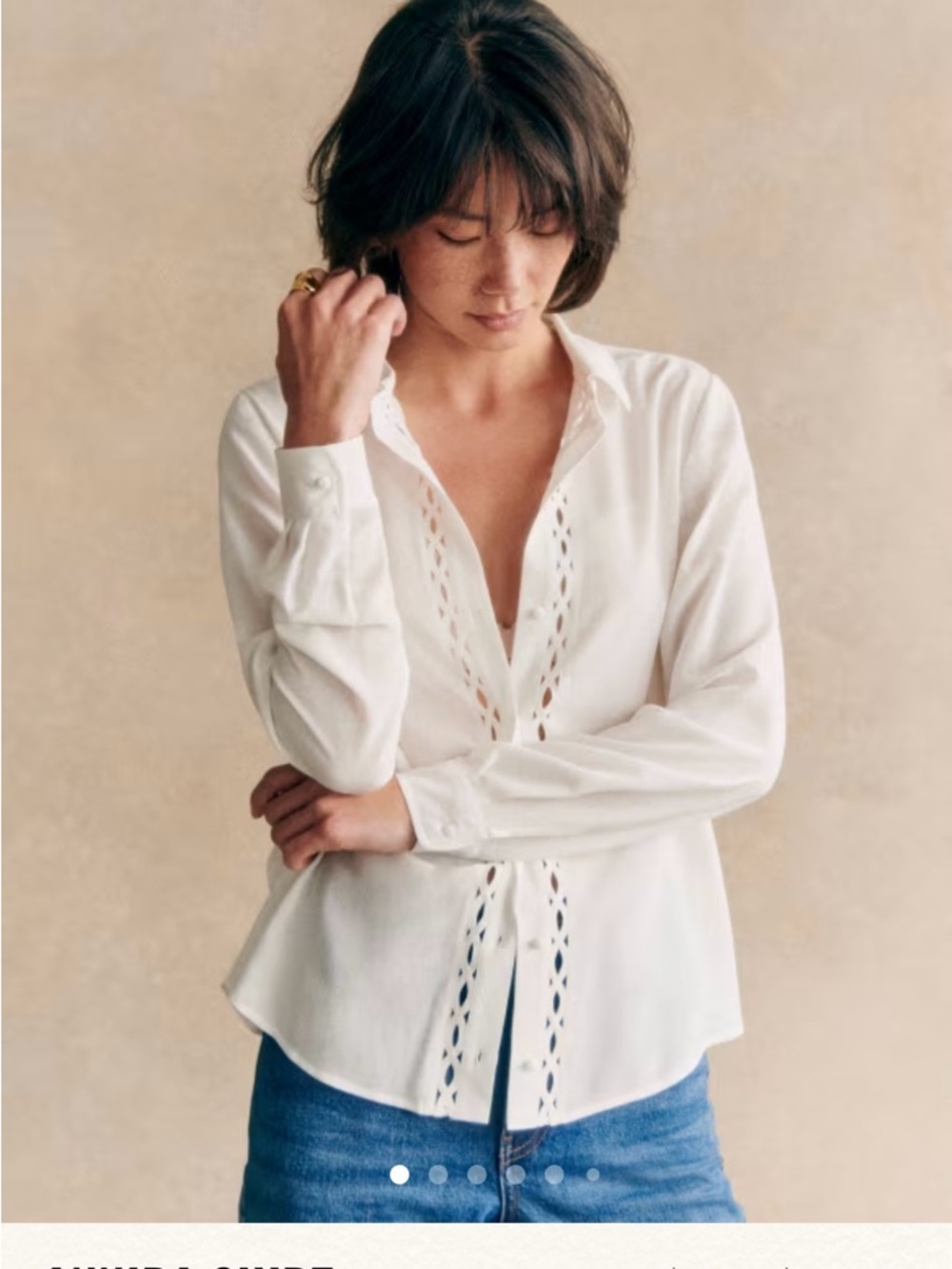 Sezane Annira Shirt Ecru - Size 6